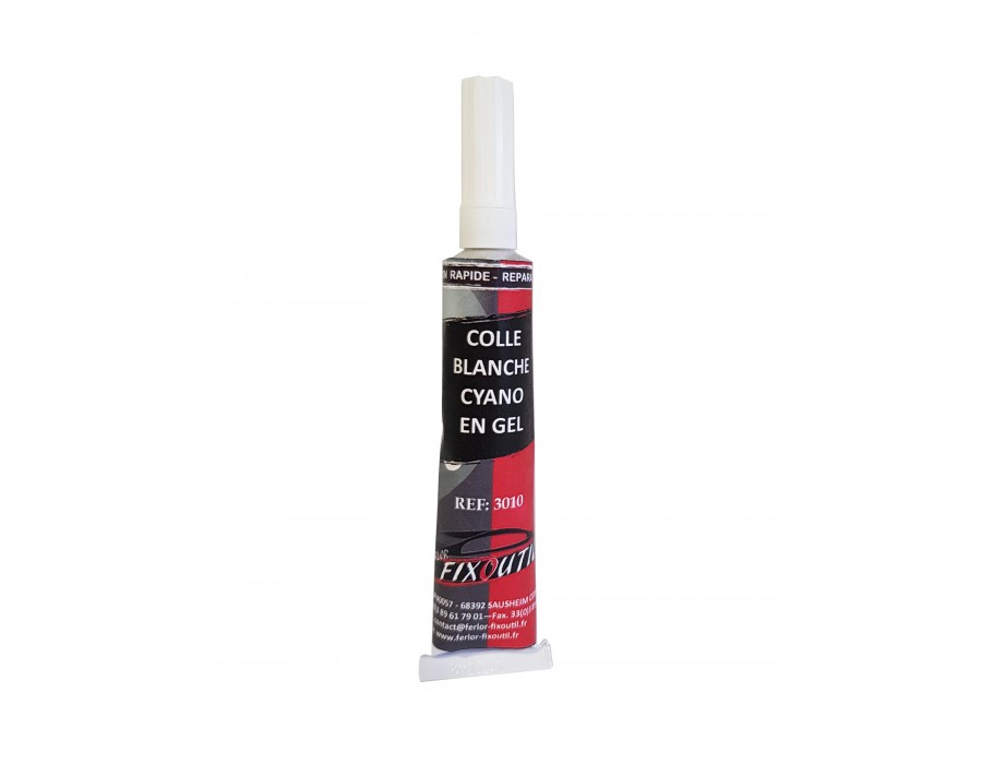 Colle blanche cyano en gel 20g pour réparation tableau de bord chez FERLOR-FIXOUTIL