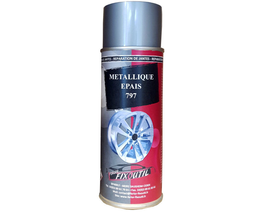 Peinture métallique épais pour réparation jantes alu -aérosol 400ml 797 chez FERLOR-FIXOUTIL