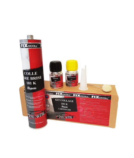 Kit collage pare brise Cartouche 310ml 101K - RAPIDE (colle + dégraissant + primer) - FERLOR-FIXOUTIL - France